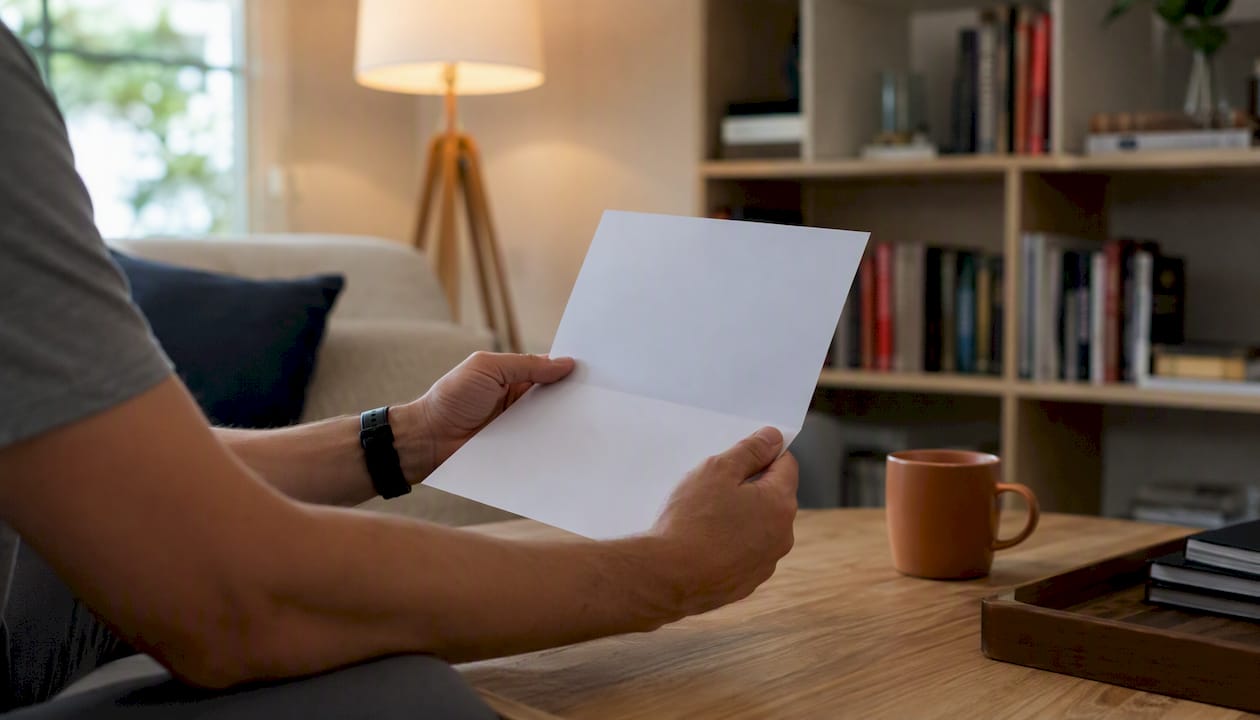 Hands holding blank mortgage statement