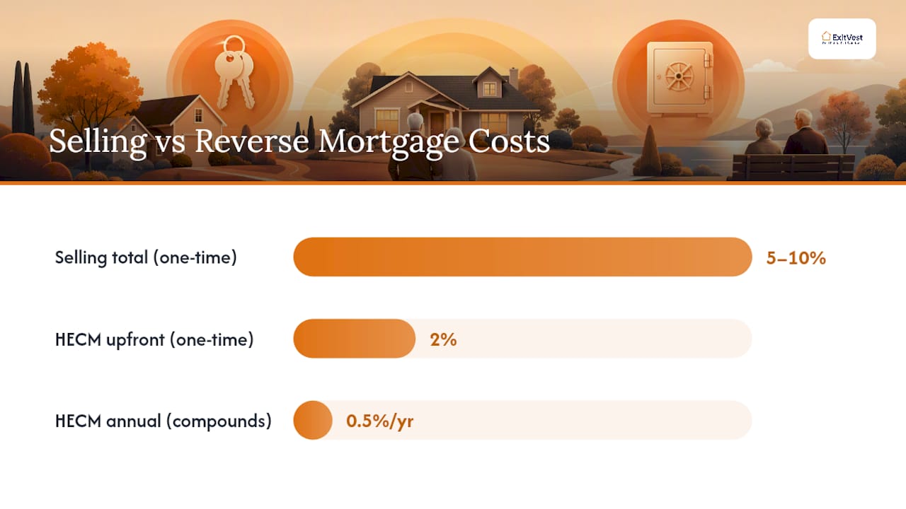 Cost comparison between selling and reverse mortgage