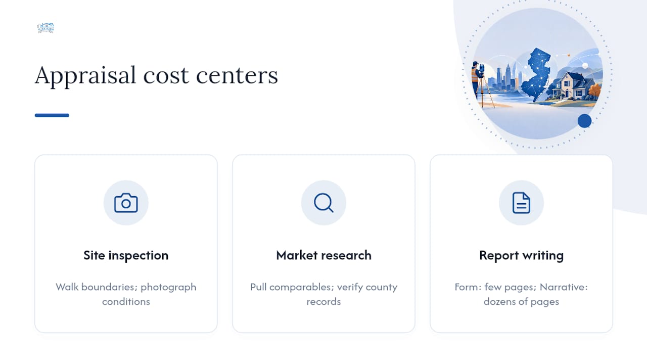 Three land appraisal cost components