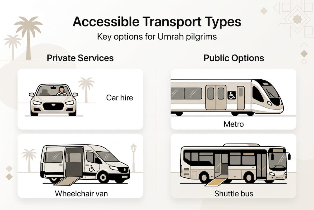 Infographic types of transport for Umrah pilgrims