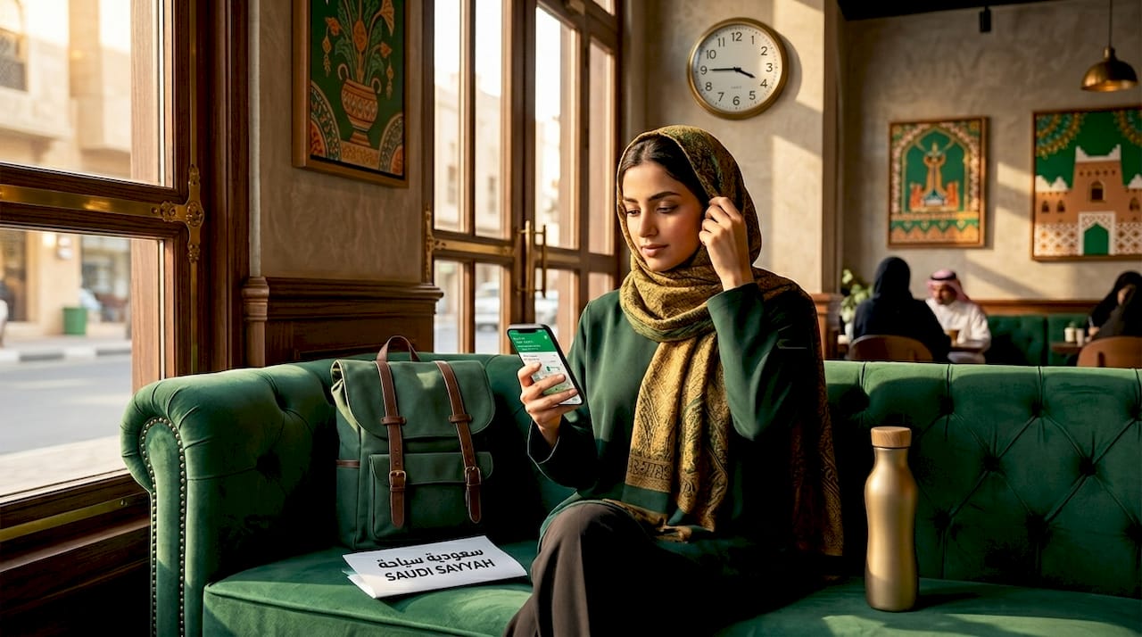 Young woman checking transit updates while waiting