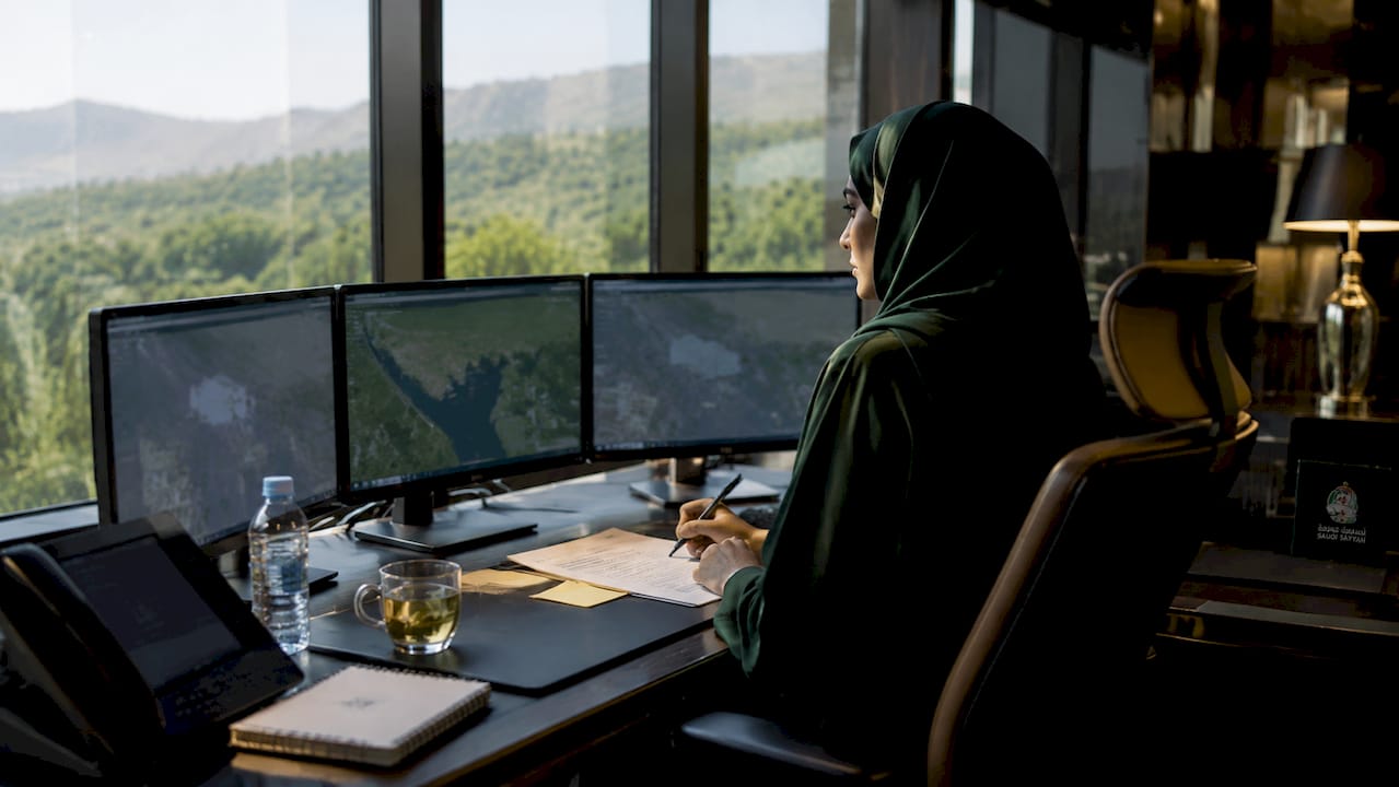 Logistics coordinator monitoring schedules indoors