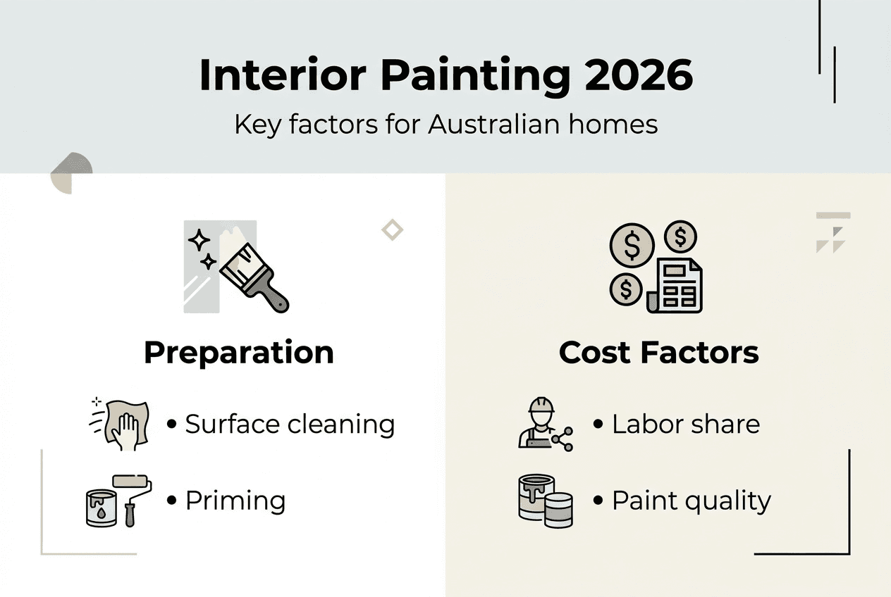 Infographic on interior painting factors and costs