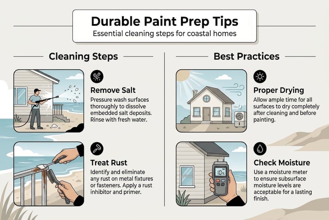 Infographic summarizes paint prep tips for homes