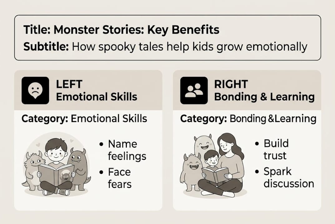 Infographic: monster stories and emotional growth in kids