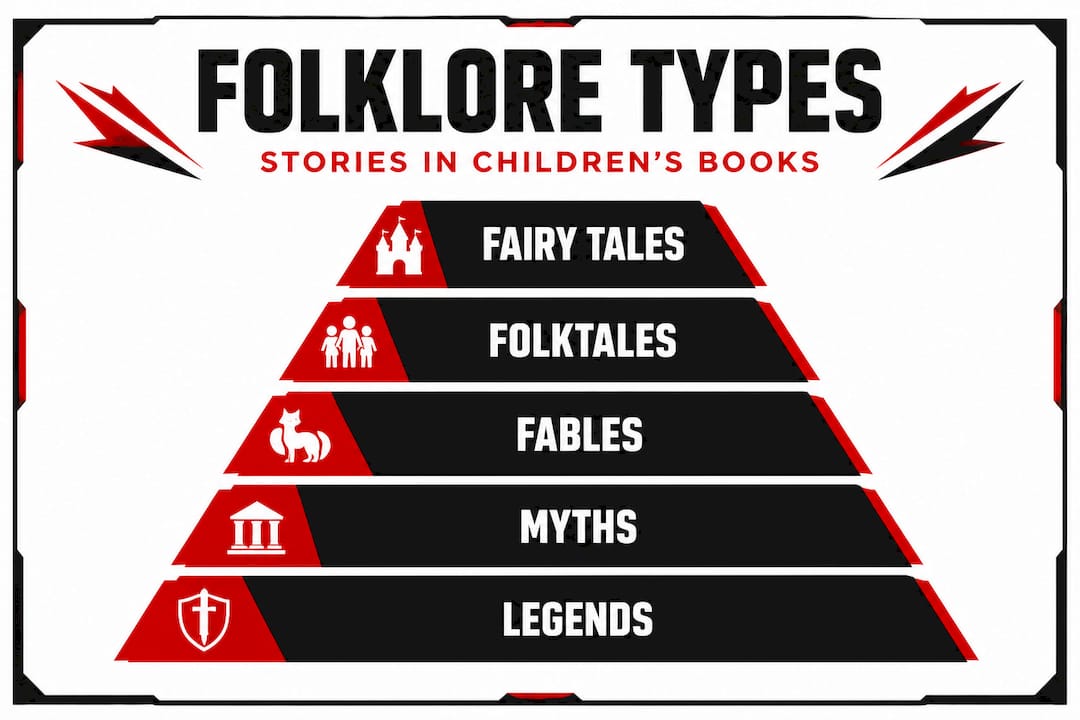 Hierarchy infographic of folklore types
