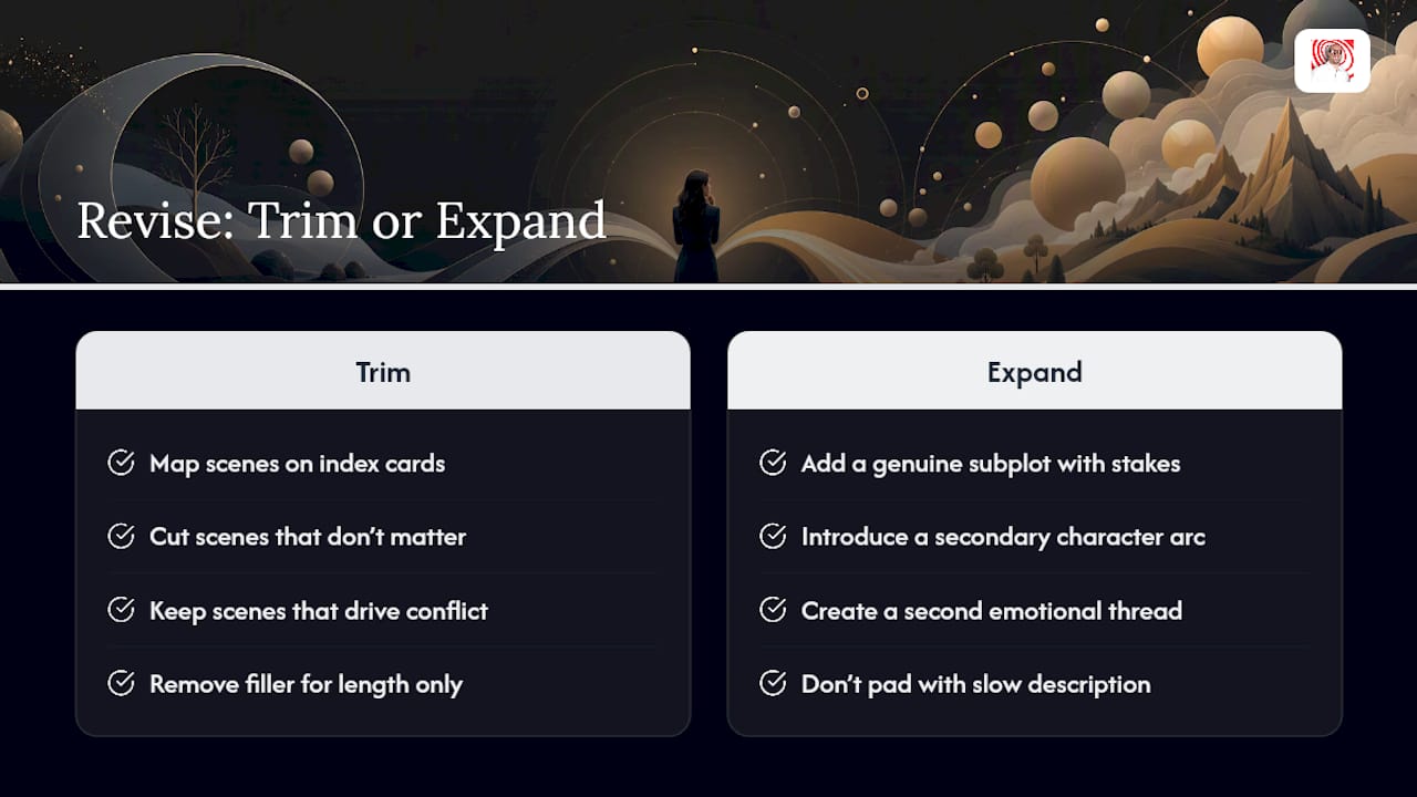 Two-way process for trimming or expanding stories