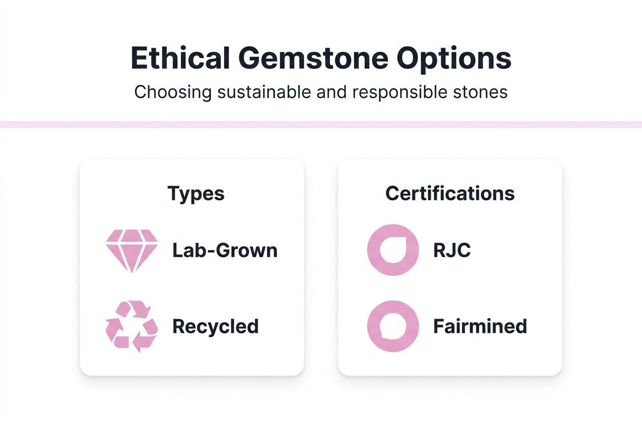 Infographic on sustainable and ethical gemstones