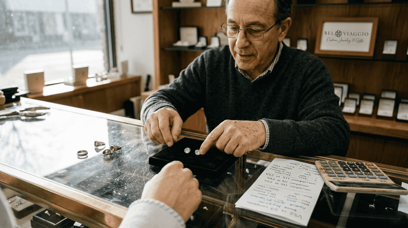 Comparing diamond clarity grades side by side