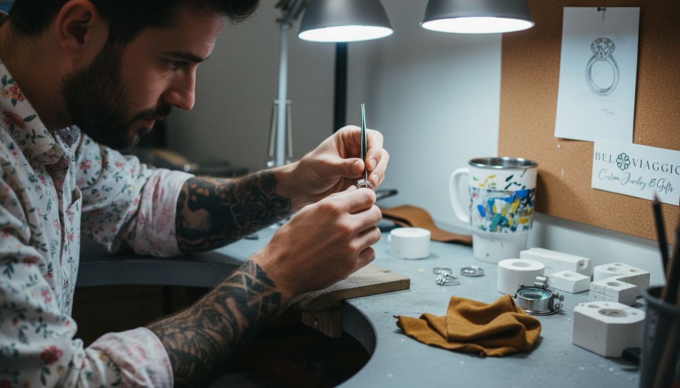 Jeweler crafting lab-grown diamond engagement ring