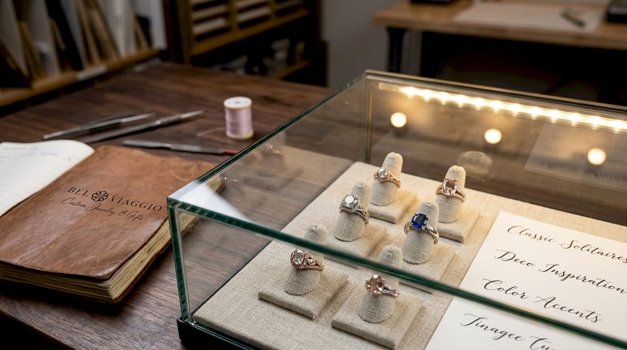 Display of mixed metal engagement rings