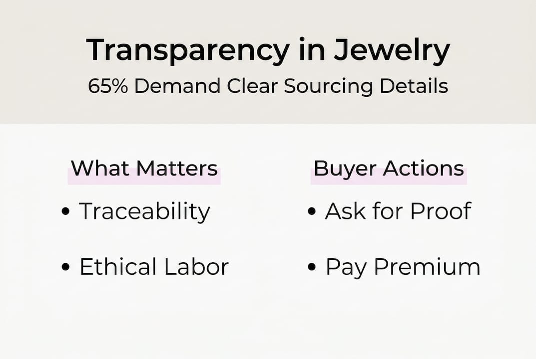 Infographic showing key jewelry transparency statistics