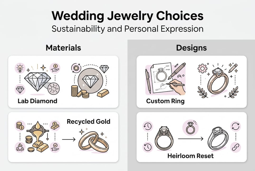 Infographic sustainable and custom wedding jewelry