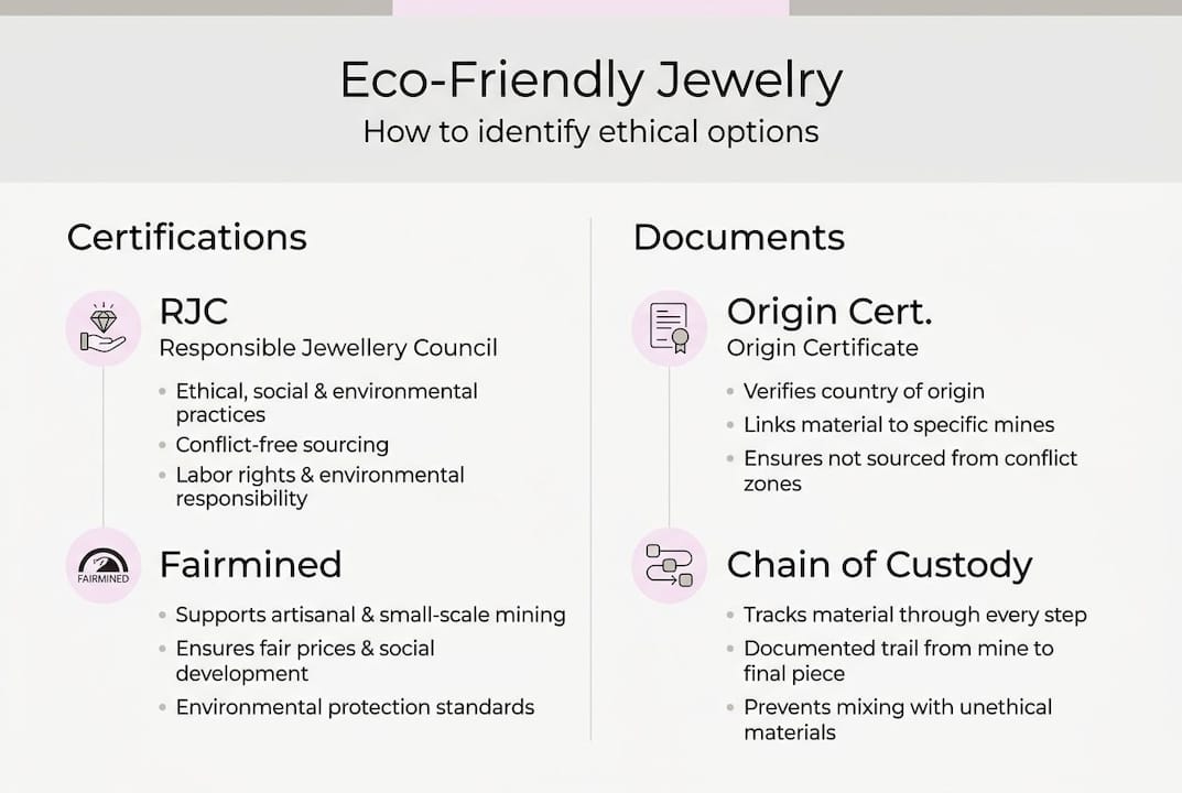 Infographic on eco-friendly jewelry certifications
