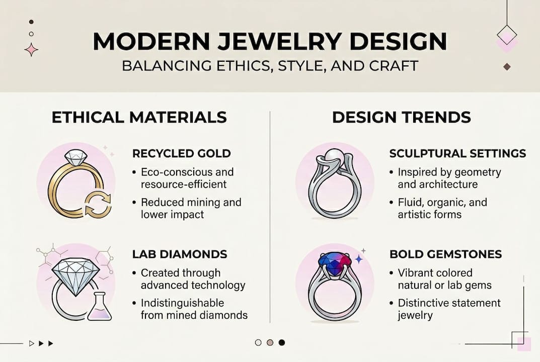 Infographic on modern jewelry ethics and trends