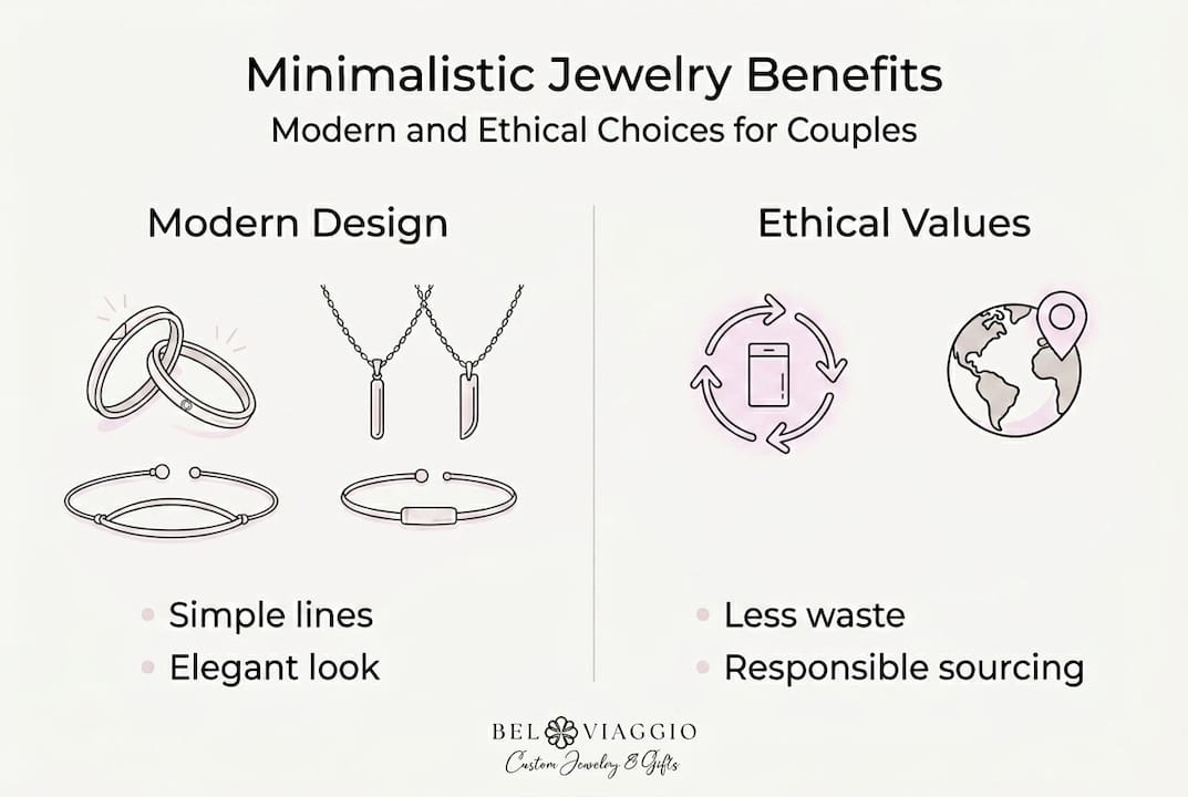 Infographic showing modern and ethical jewelry benefits