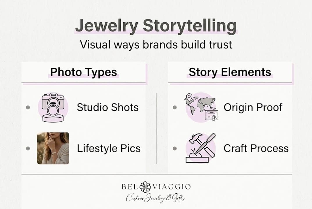 Infographic on jewelry visual storytelling techniques