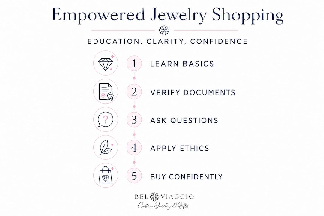 Five-step flow for empowered ethical jewelry shopping