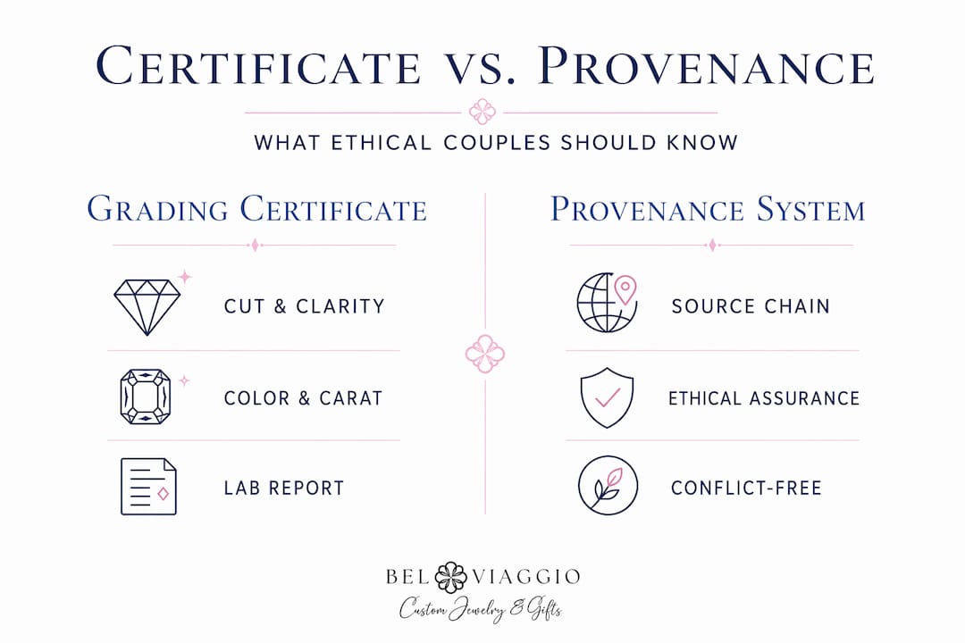 Infographic comparing grading certificate and provenance system