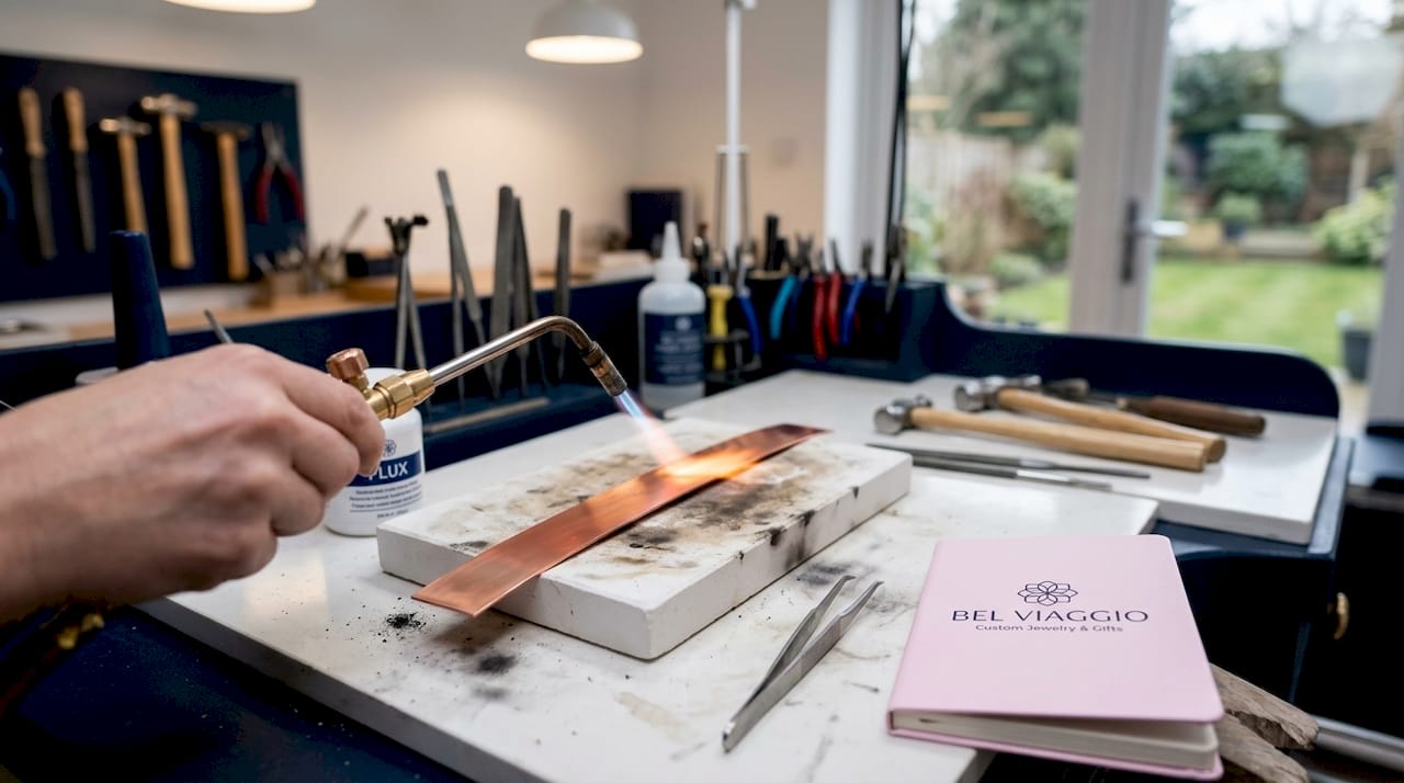 Annealing sterling silver strip with jeweler’s torch