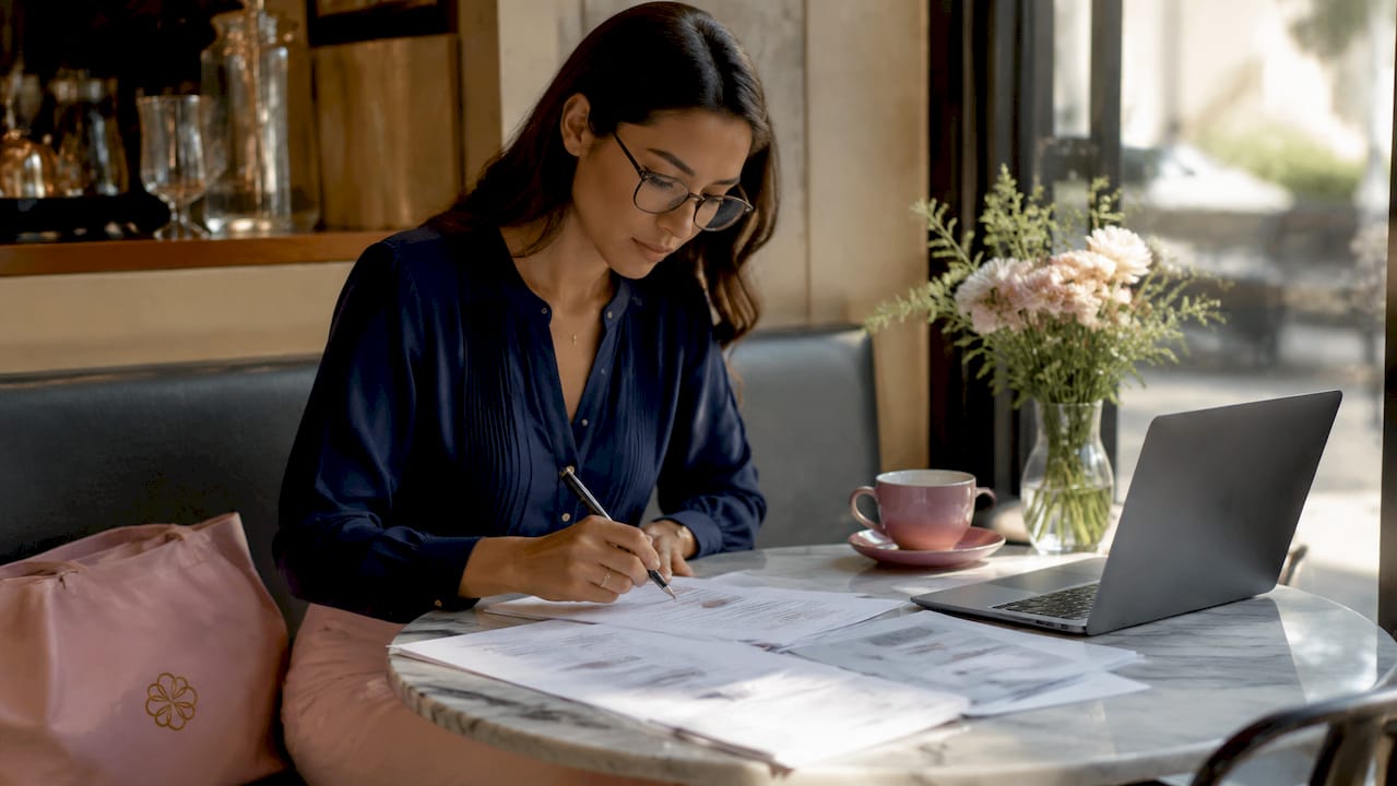 Certification specialist reviewing gold documents