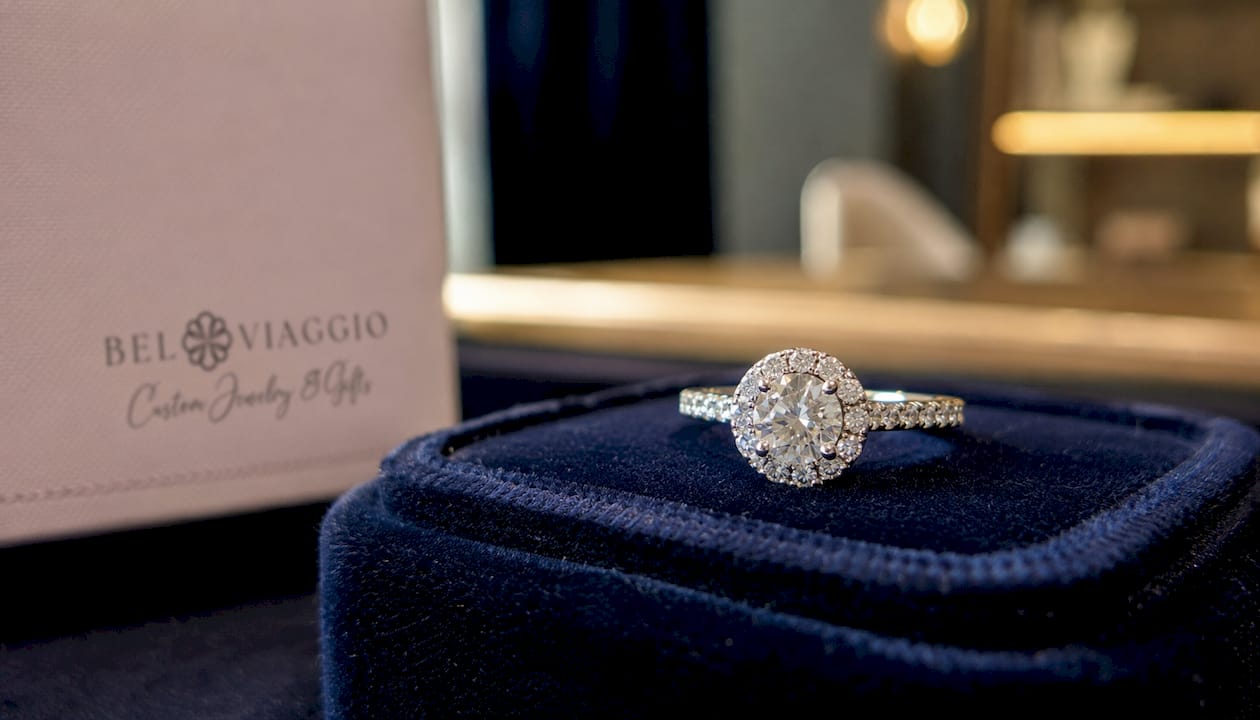 Detailed halo ring close-up view