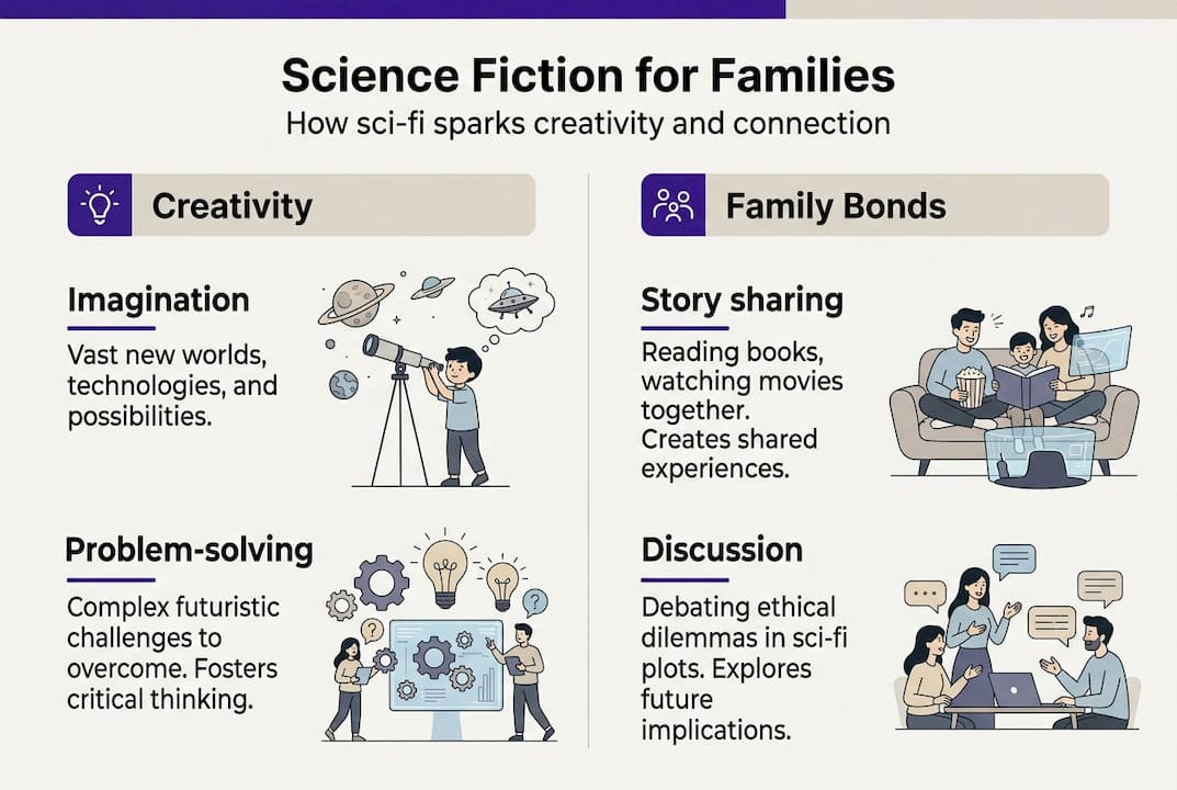 Infographic on science fiction and family creativity