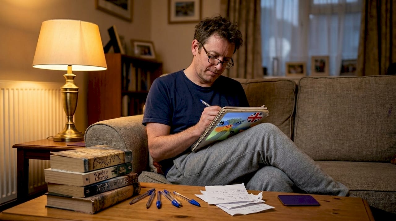 Person planning sci-fi character details