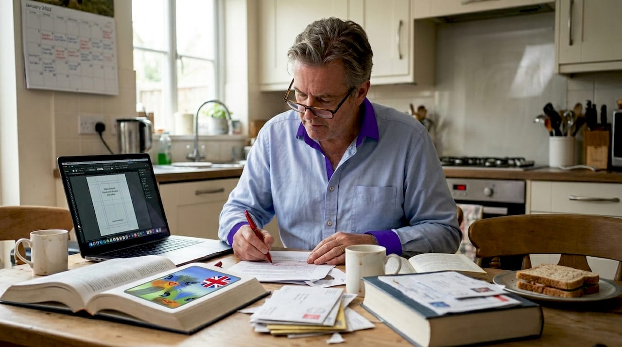 Author editing manuscript and book cover draft