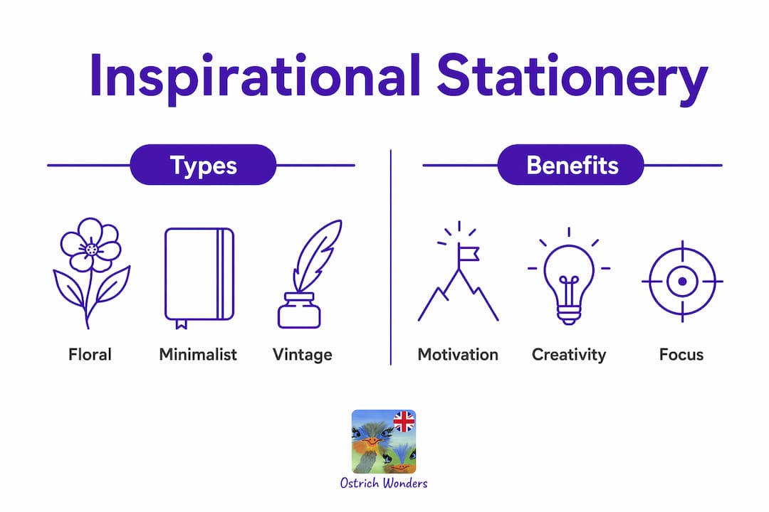 Infographic comparing types and benefits of inspirational stationery