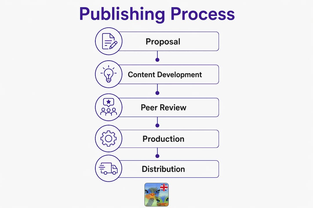 Infographic displaying stages of educational publishing process