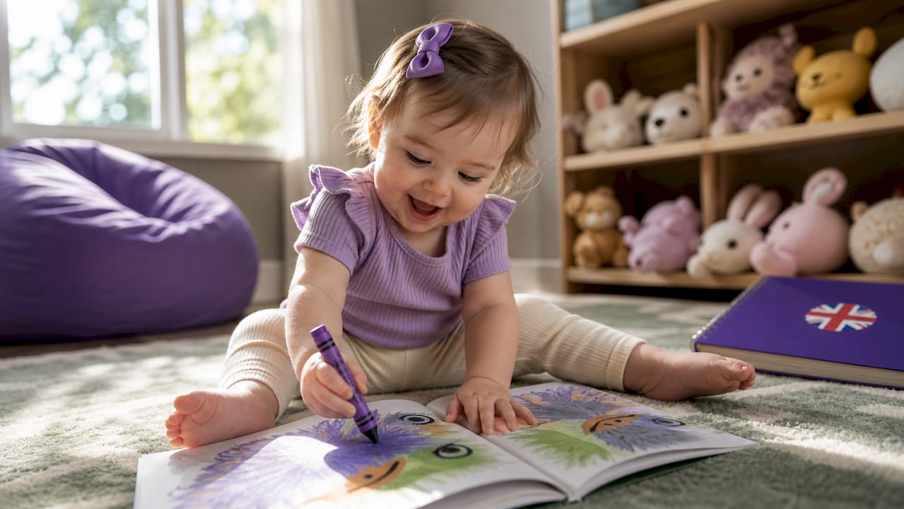 Toddler coloring book exploring sensory skills