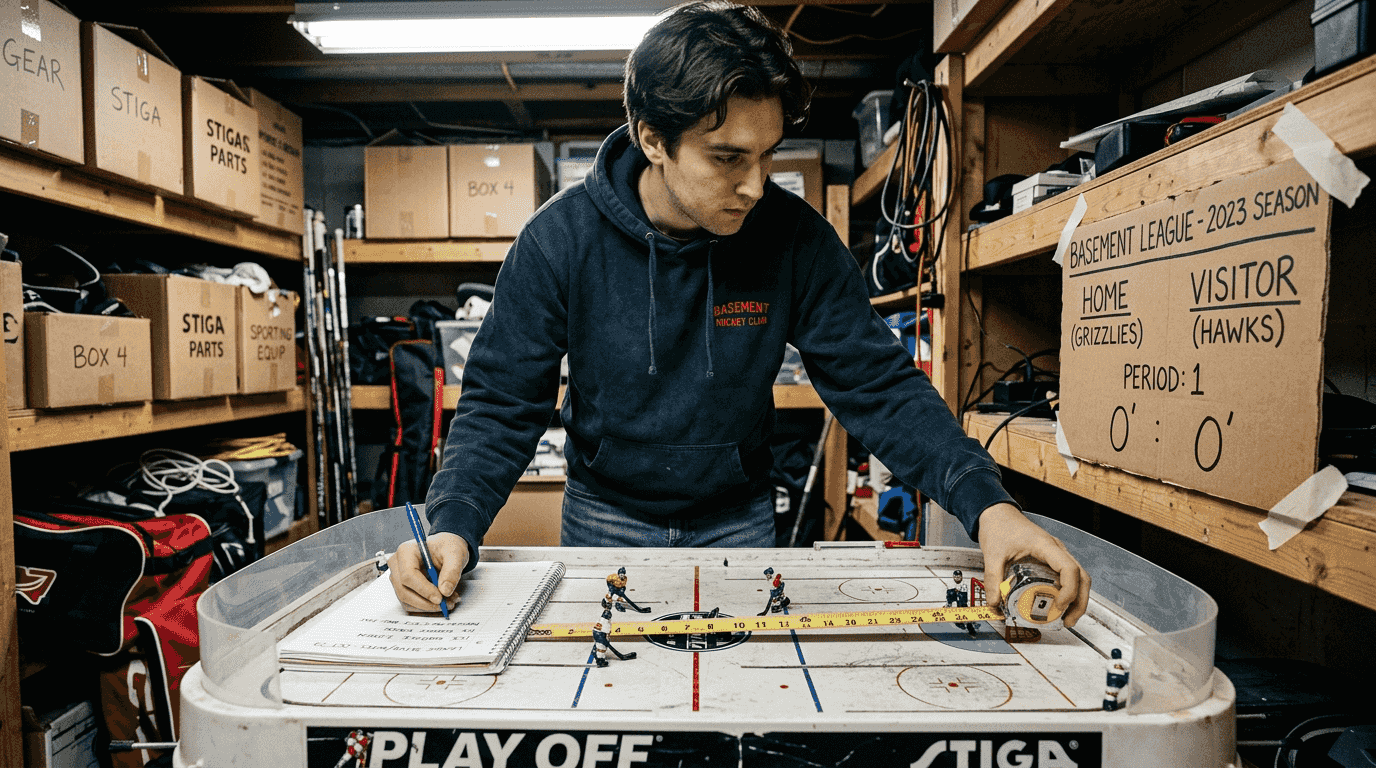 Player measuring setup for table hockey tracking