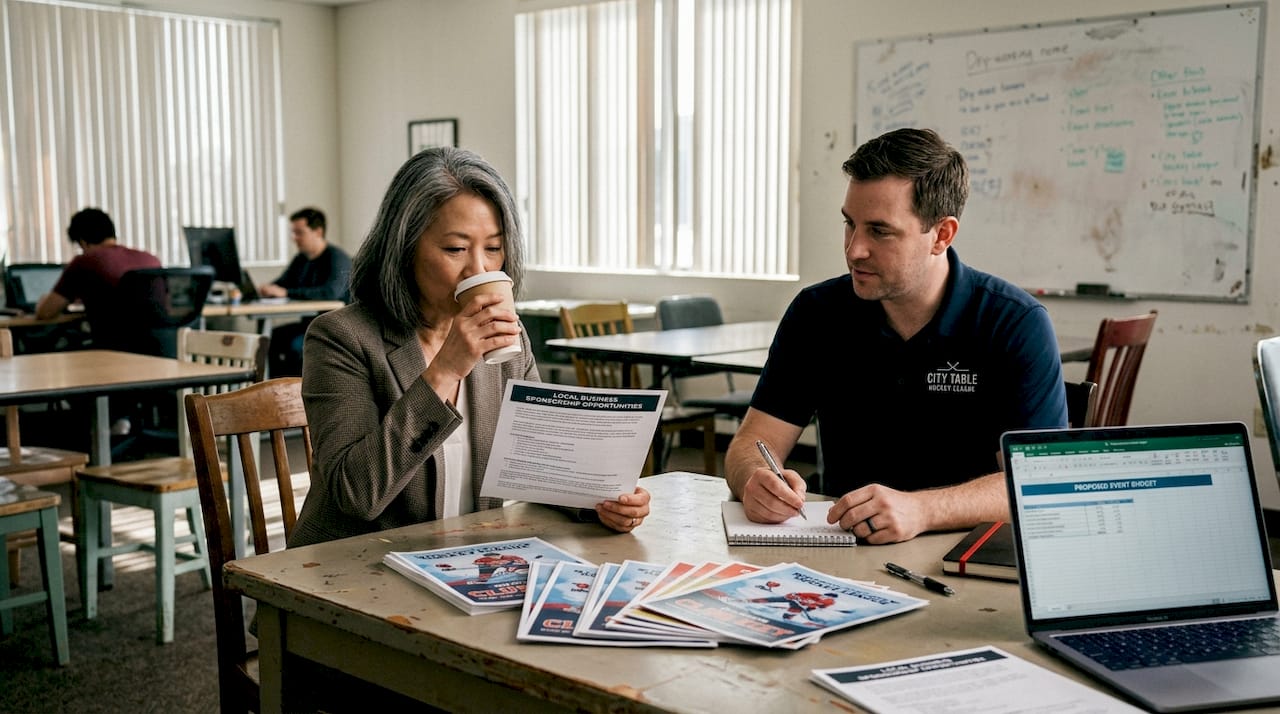 Sponsor meeting about table hockey support