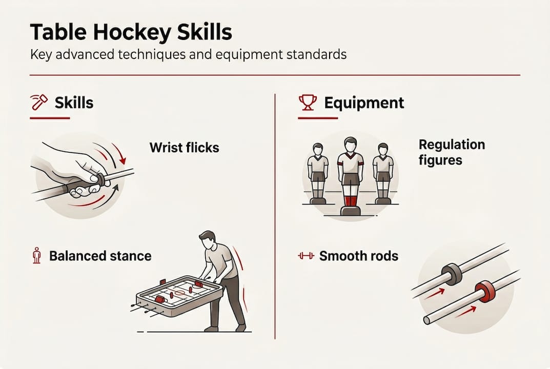 Infographic table hockey skills and equipment