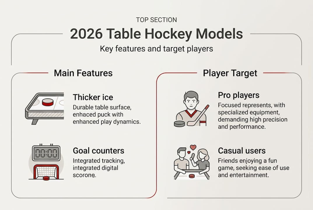 Infographic of table hockey model features