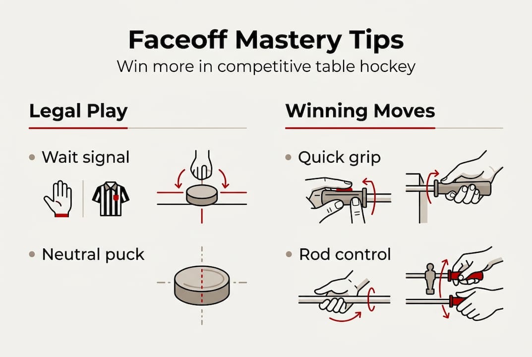 Infographic shows faceoff rules and techniques