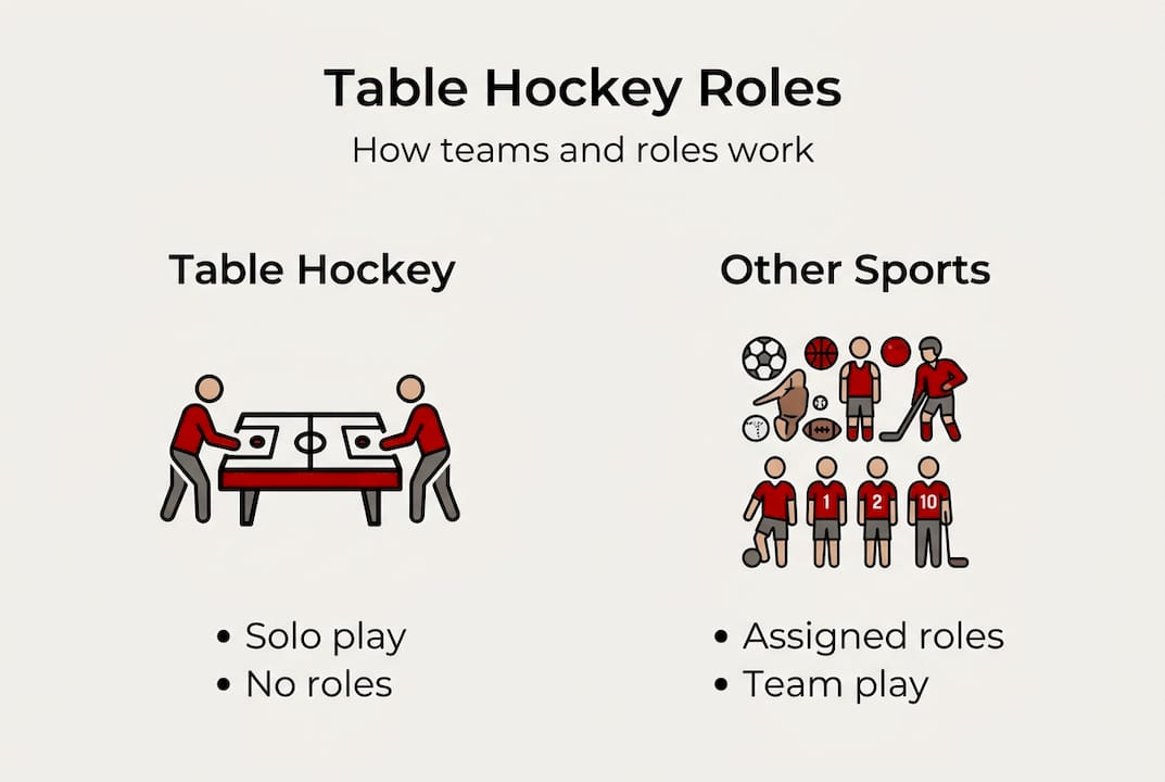Infographic compares team roles in table hockey