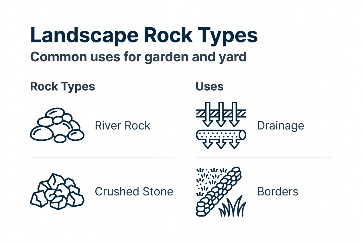 Infographic showing landscape rock types and uses