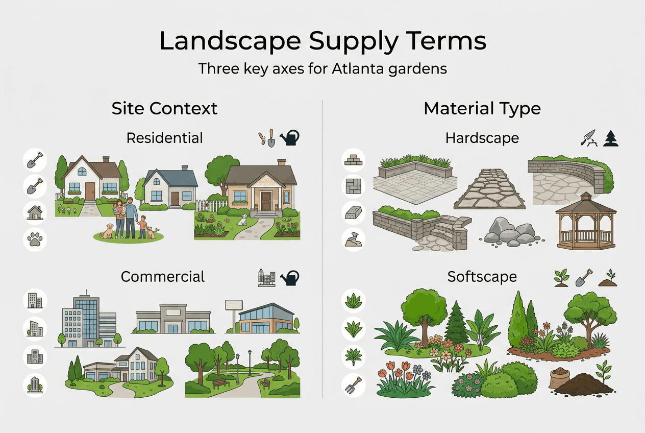 Master landscape supply terminology for Atlanta gardens