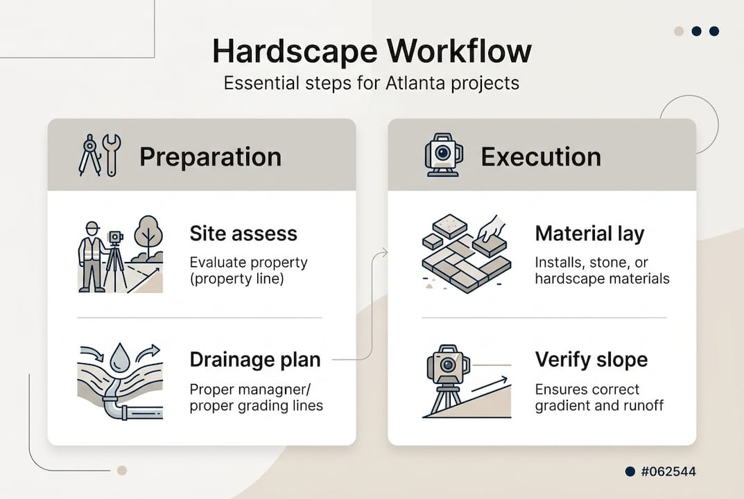 Infographic of hardscape installation steps