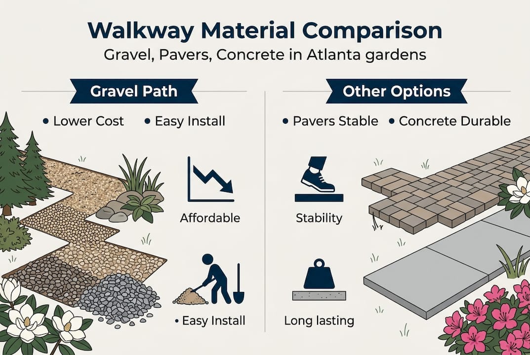 Infographic comparing walkway material options
