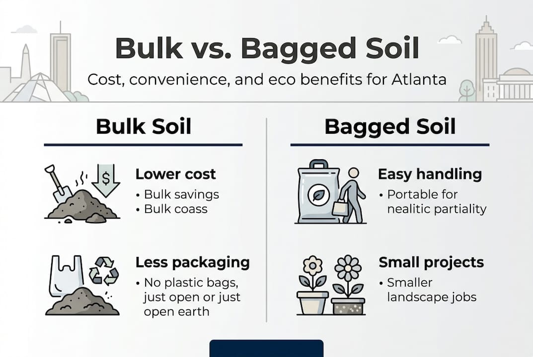 Infographic comparing bulk and bagged soil features