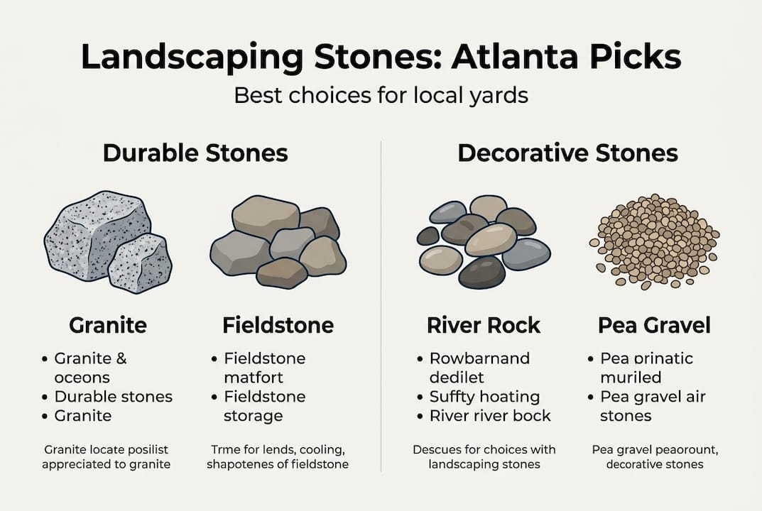Infographic listing stone types for Atlanta yards