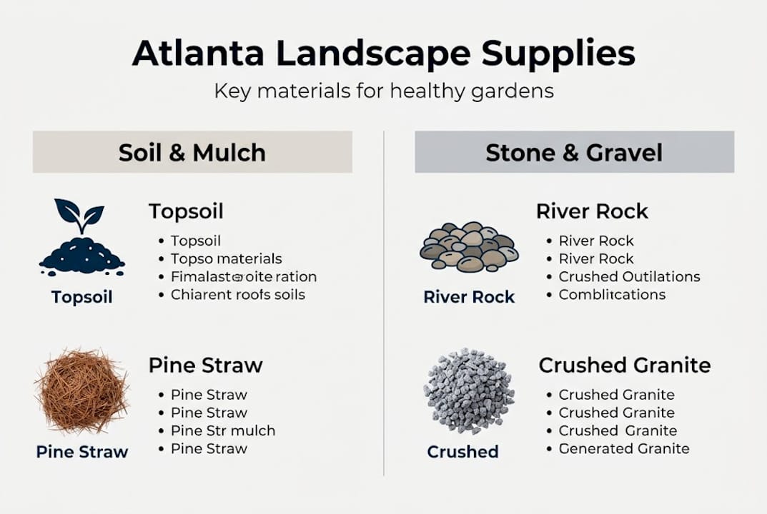 Infographic on Atlanta landscape supply types