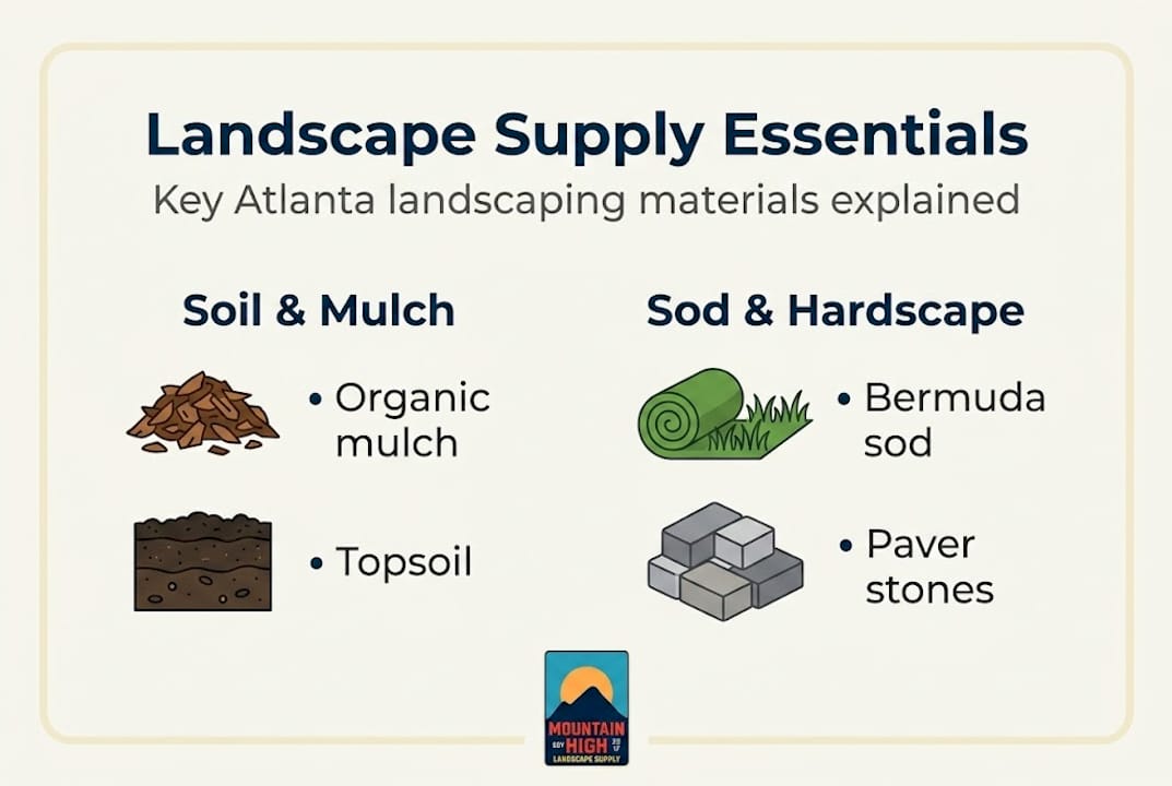 Infographic of key Atlanta landscape materials