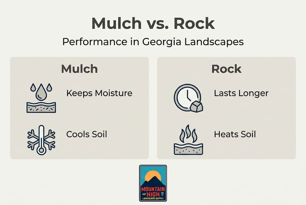 Mulch Vs Rocks Mulch vs. Rock: Best Choice for Georgia Landscapes