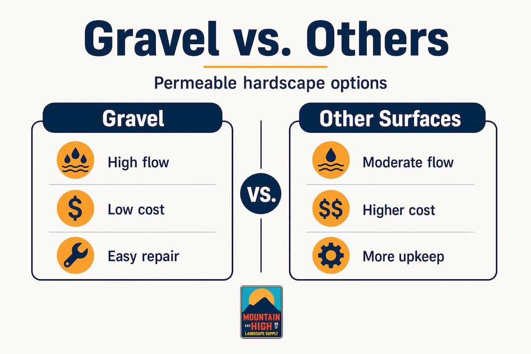 Infographic comparing permeable gravel and alternatives