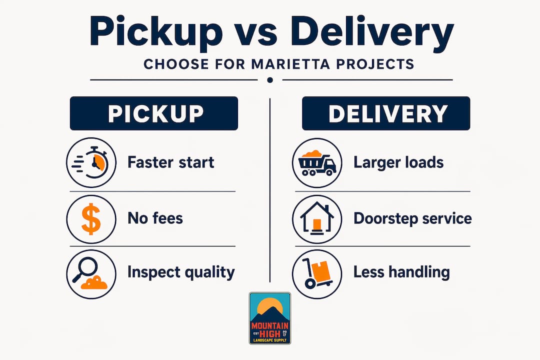 Infographic comparing pickup and delivery options