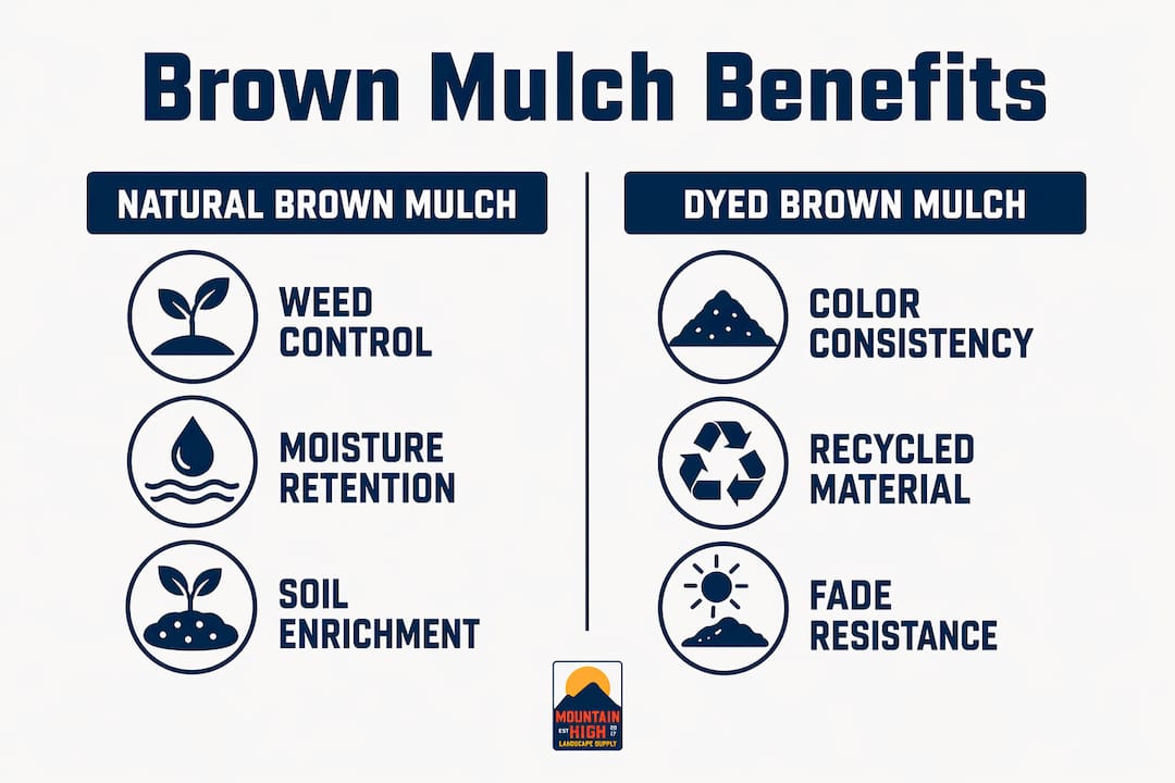 Infographic comparing brown mulch benefits